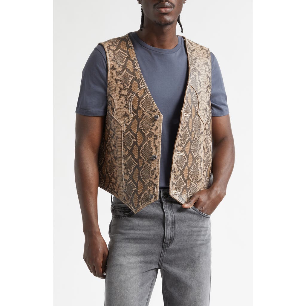 MIDNIGHT RODEO MIDNIGHT RODEO Tombstone Snakeskin Embossed Leather Vest