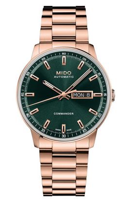 MIDO MIDO Commander Datoday Automatic Rose Gold Tone Bracelet Watch, 40mm