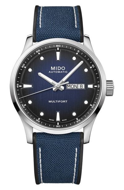 MIDO MIDO Multifort Automatic Fabric & Rubber Strap Watch, 42mm