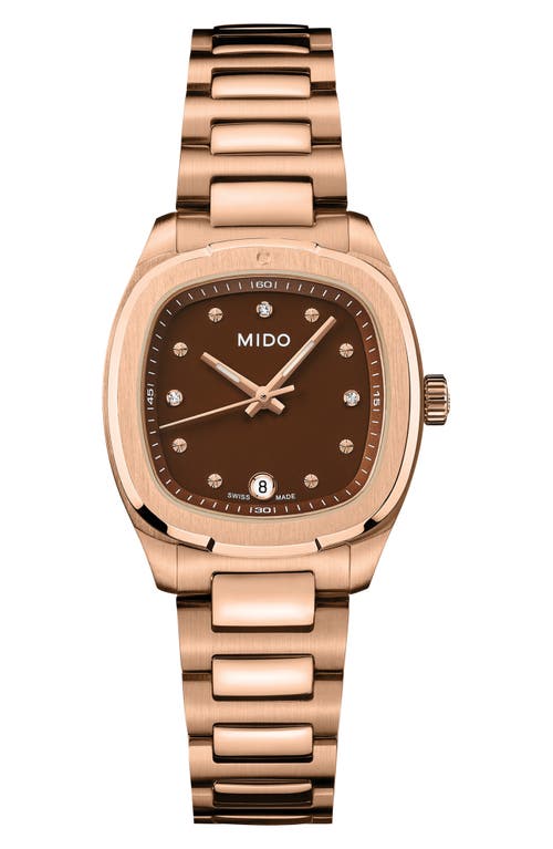 MIDO MIDO Multifort TV Diamond Bracelet Watch, 27.6mm x 28mm