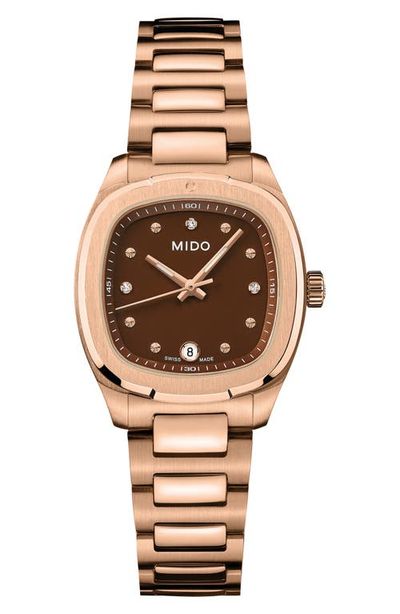 MIDO MIDO Multifort TV Diamond Bracelet Watch, 27.6mm x 28mm