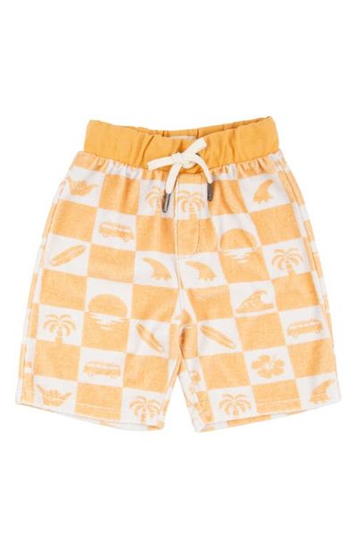 Miki Miette Miki Miette Kids' Rust Surf Print Cotton Pull-On Shorts