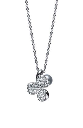 Mikimoto Mikimoto Fortune Leaves Pearl & Diamond Pendant Necklace