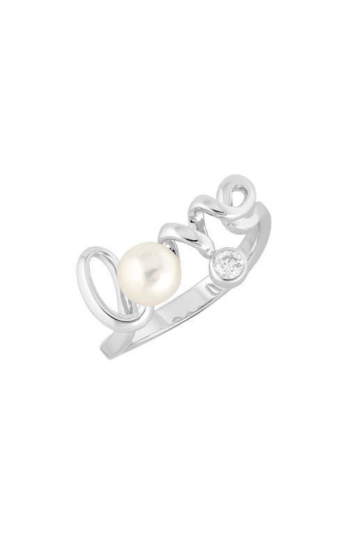 Mikimoto Mikimoto Love Script Pearl & Diamond Ring