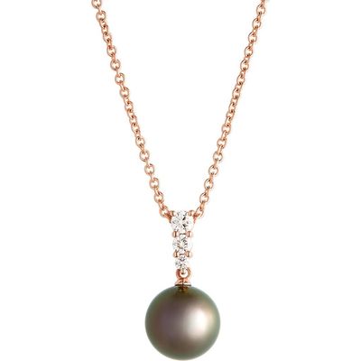 Mikimoto Mikimoto Morning Dew Cultured Pearl & Diamond Pendant Necklace