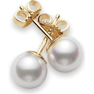 Mikimoto Mikimoto Pearl & 18K Gold Stud Earrings 