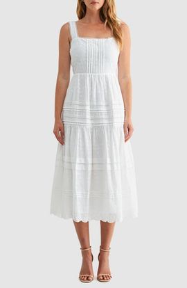 Mila Mae - Lace Chevron Stripe Long Sleeve Maxi Dress Mila Mae - Lace Chevron Stripe Long Sleeve Maxi Dress
