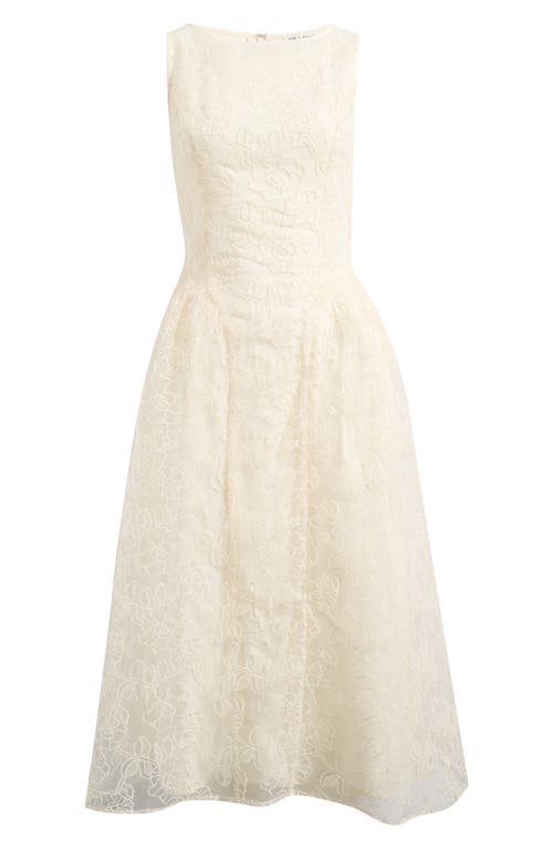 Mila Mae Mila Mae Floral Embroidered Fit & Flare Midi Dress