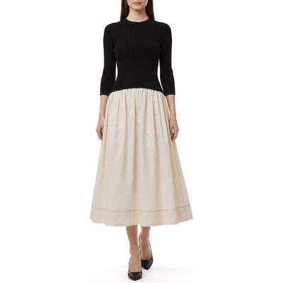 Mila Mae Mila Mae Mixed Media Midi Dress