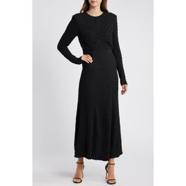 Mila Mae Mila Mae Textured Long Sleeve Midi Dress