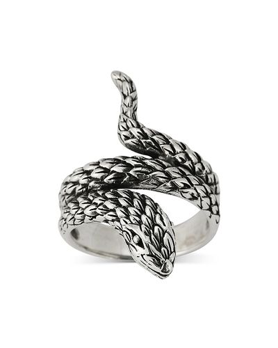 Milanesi And Co Milanesi And Co Men's Sterling Silver Scaled Snake Coil Ring