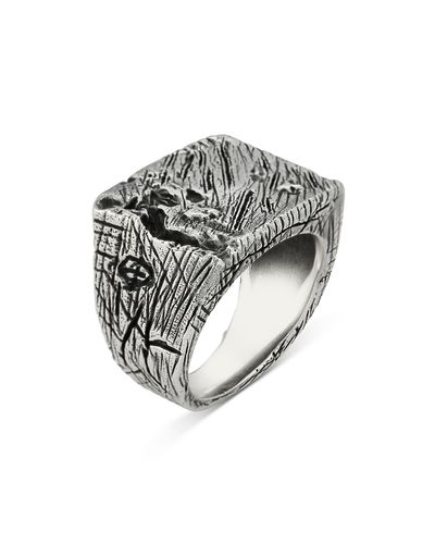 Milanesi And Co Milanesi And Co Tree Bark Signet Ring