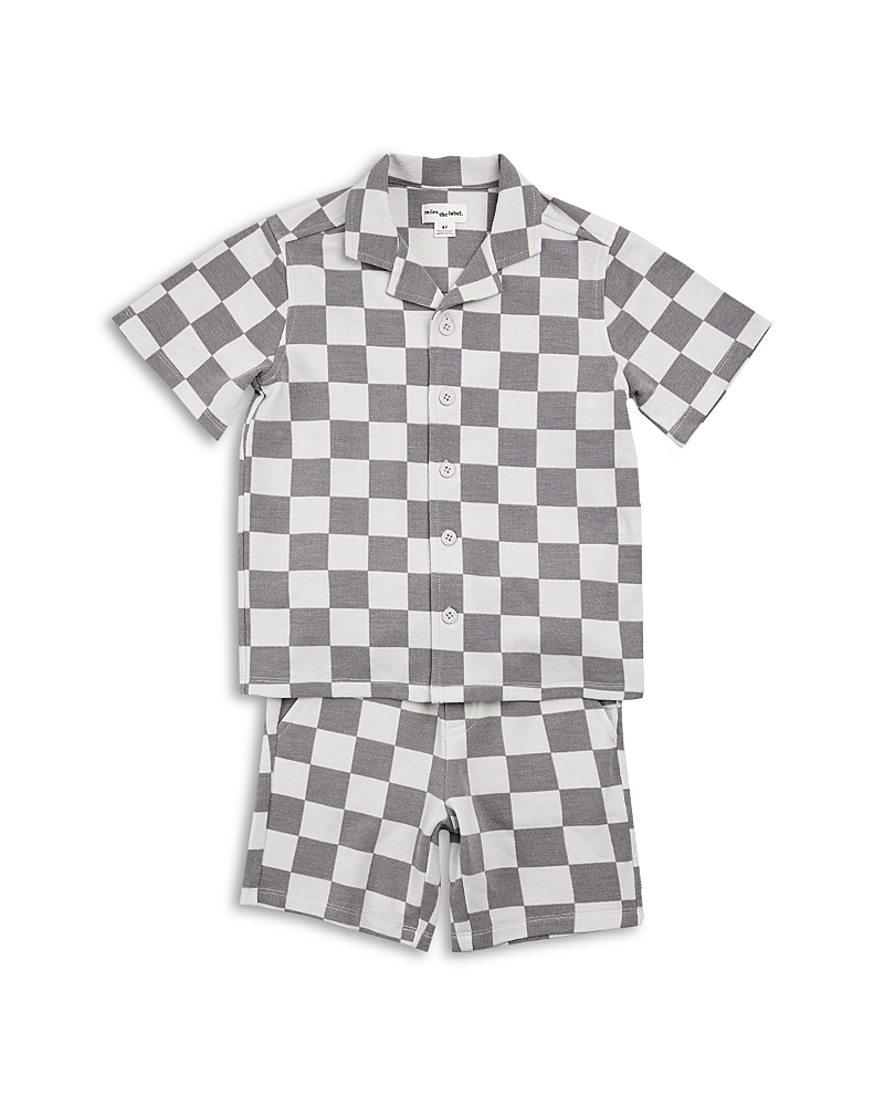 Miles The Label Miles The Label Boys' Checkered Shirt & Shorts Set