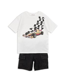 Miles The Label Miles The Label Boys' Racing Graphic Tee & Cargo Shorts Set