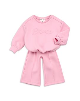 Miles The Label Miles The Label Girls' Bubblegum Scuba Wide Leg Jogger Set