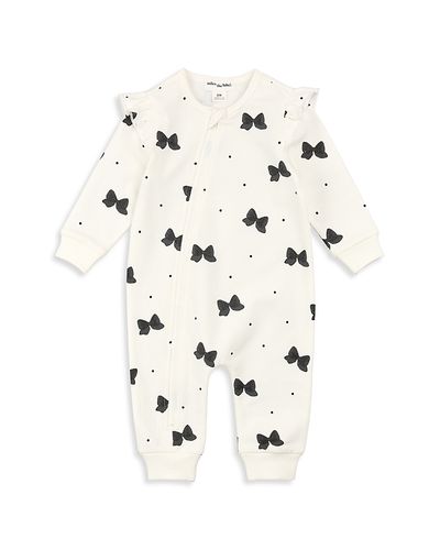 Miles The Label Miles The Label Girls' Glitter Bow Print Ruffled Playsuit