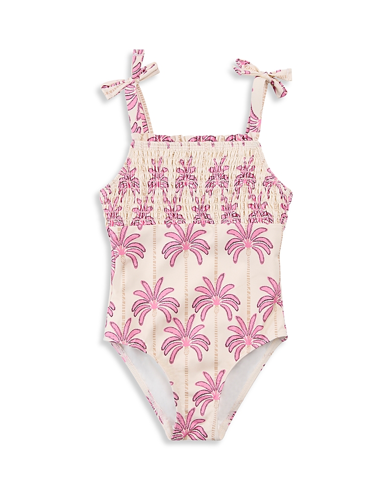 Miles The Label Miles The Label Girls' Palm Print One Piece Swimsuit