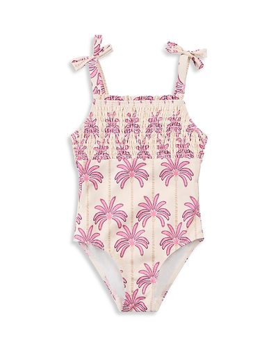 Miles The Label Miles The Label Girls' Palm Print One Piece Swimsuit