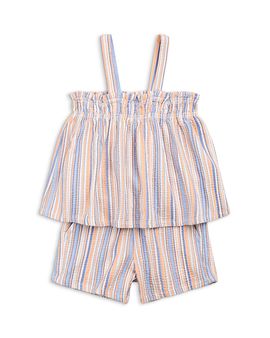 Miles The Label Miles The Label Girls' Striped Tank Top & Shorts Set