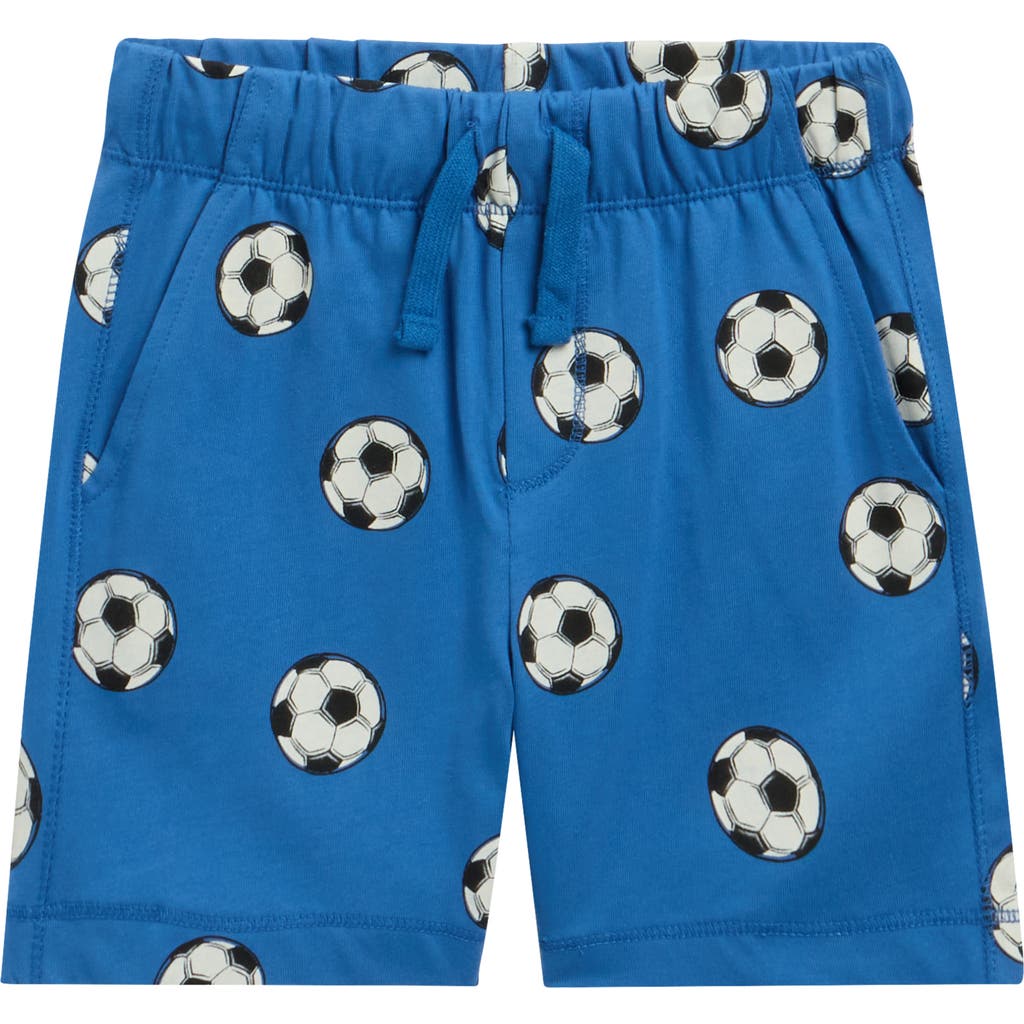 MILES THE LABEL MILES THE LABEL Kids' Soccer Ball Print Cotton Drawstring Shorts