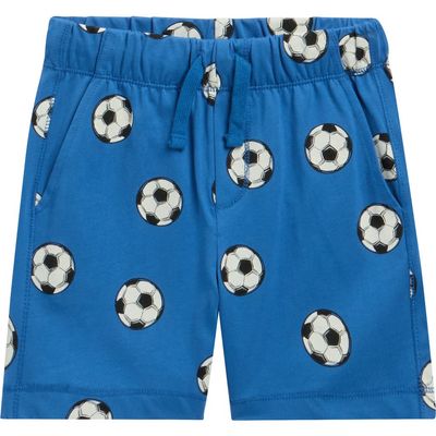 MILES THE LABEL MILES THE LABEL Kids' Soccer Ball Print Cotton Drawstring Shorts