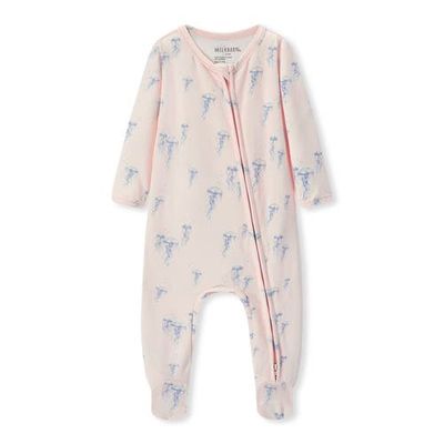 Milkbarn Milkbarn Cotton Stretch Zipper Footed Romper