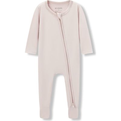 Milkbarn Milkbarn Luxe Solid Zipper Footed Romper