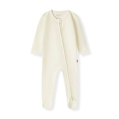 Milkbarn Milkbarn Waffle Zipper Footed Romper