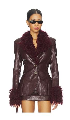 Milkwhite Milkwhite Fitted Blazer With Faux Fur Detail