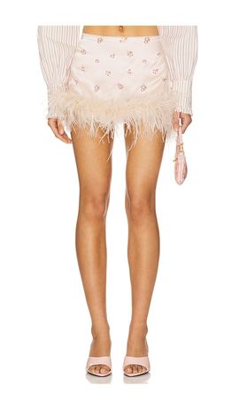 Milkwhite Milkwhite Mini Skirt With Feathers