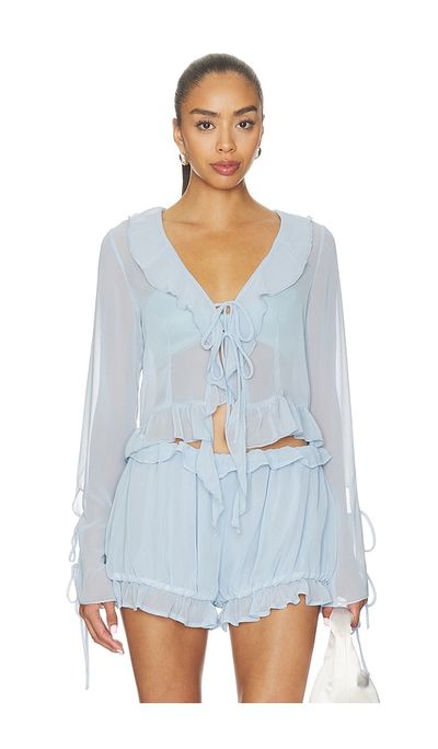 Milkwhite Milkwhite Ruffle Long Sleeve Shirt
