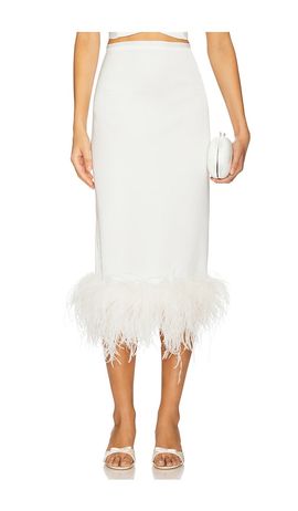 Milkwhite Milkwhite x REVOLVE Midi Skirt With Feathers