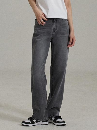 MILLIONCOR High Waisted Long Loose Wide Denim [Grey]