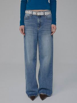 MILLIONCOR Slub Textured Relaxed Fit Denim [Light Blue]
