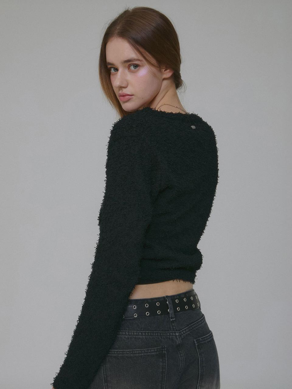 MILLIONCOR Soft Boucle Regular Fit Cardigan [Black]