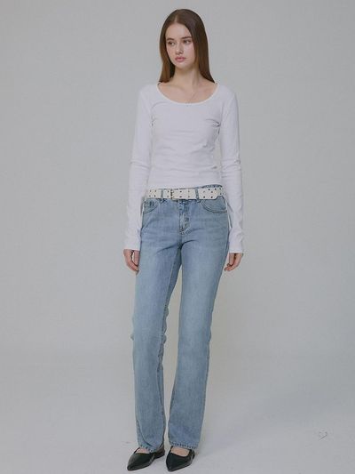 MILLIONCOR Straight Classic Denim Pants [Light Blue]