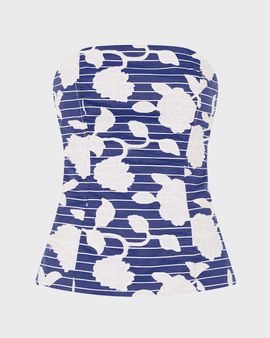 Milly Adeline Strapless Floral Applique Top