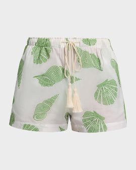 Milly Corrie Embroidered Cotton Cover-Up Shorts