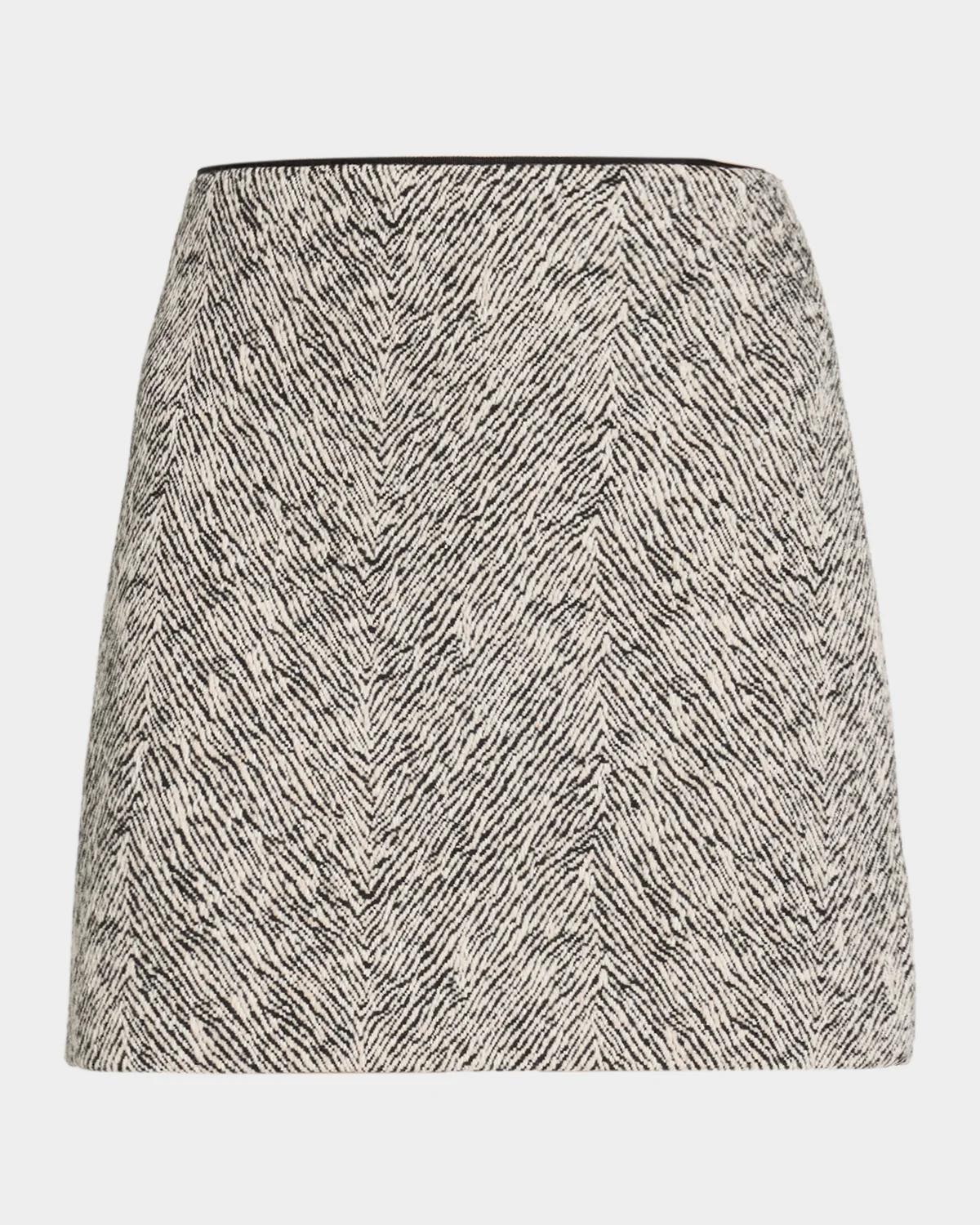 Milly Emily Herringbone Striped Mini Skirt