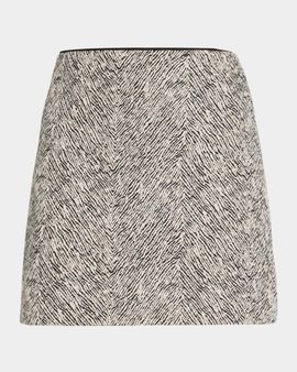 Milly Emily Herringbone Striped Mini Skirt
