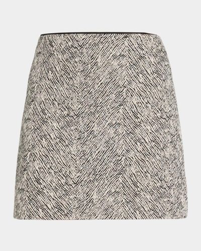 Milly Emily Herringbone Striped Mini Skirt