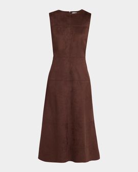 Milly Frankie Sleeveless Sueded Midi Dress