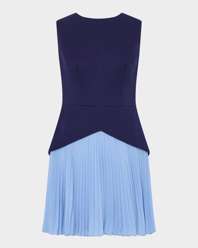 Milly Haddy Cady & Pleated Chiffon Mini Dress