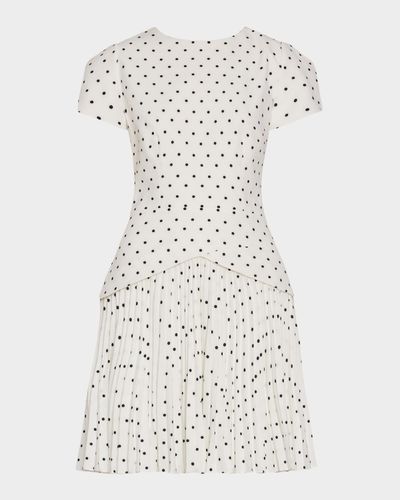 Milly Haddy Pleated Polka Dot Mini Dress