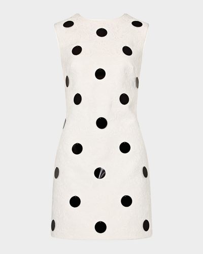 Milly Ivette Sleeveless Paillette Floral Mini Dress
