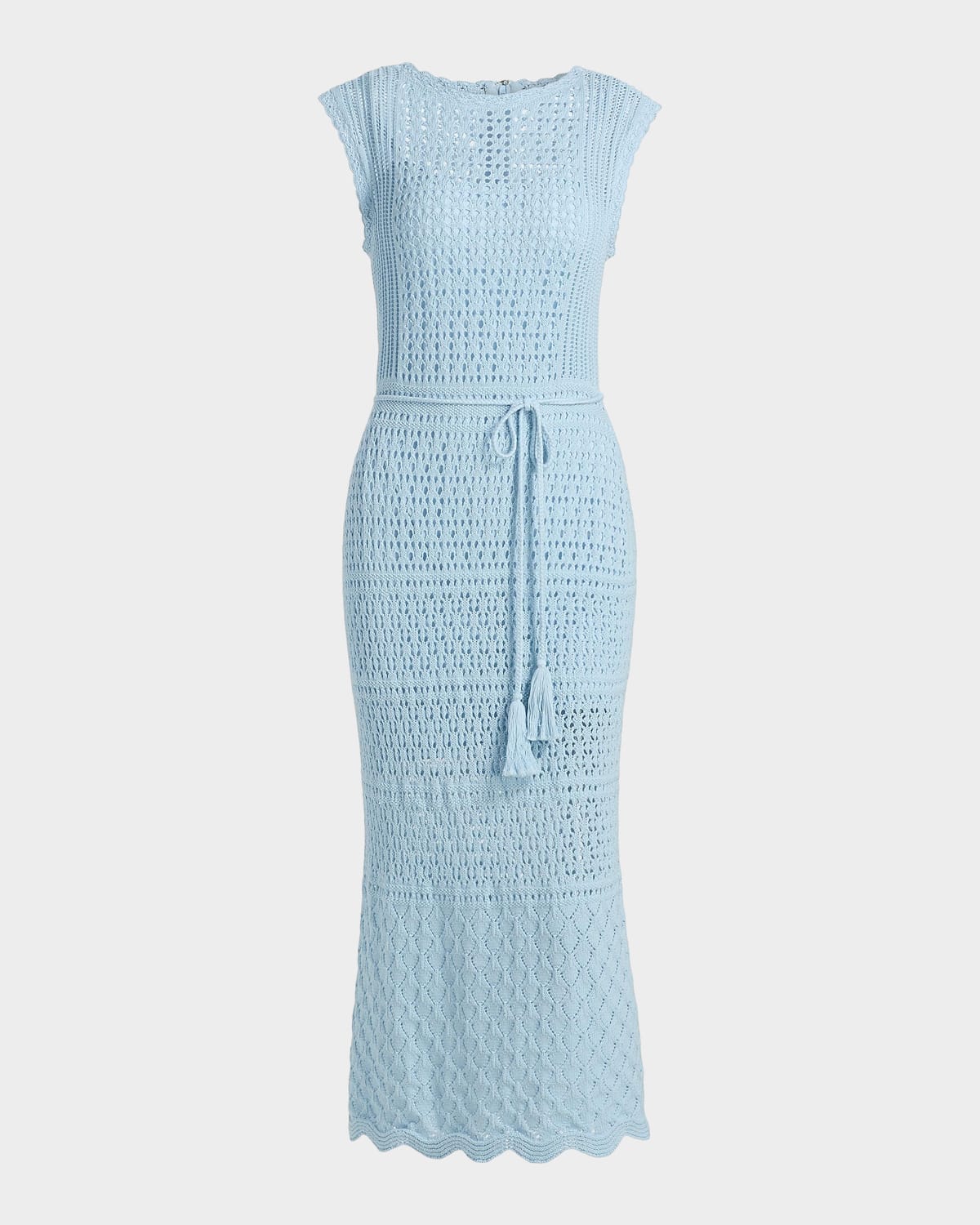 Milly Kai Crochet Cotton Sheath Midi Dress