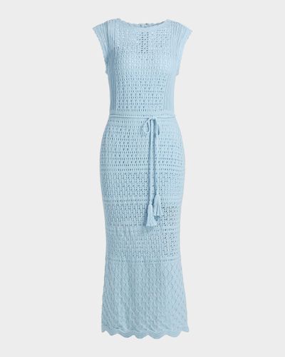 Milly Kai Crochet Cotton Sheath Midi Dress