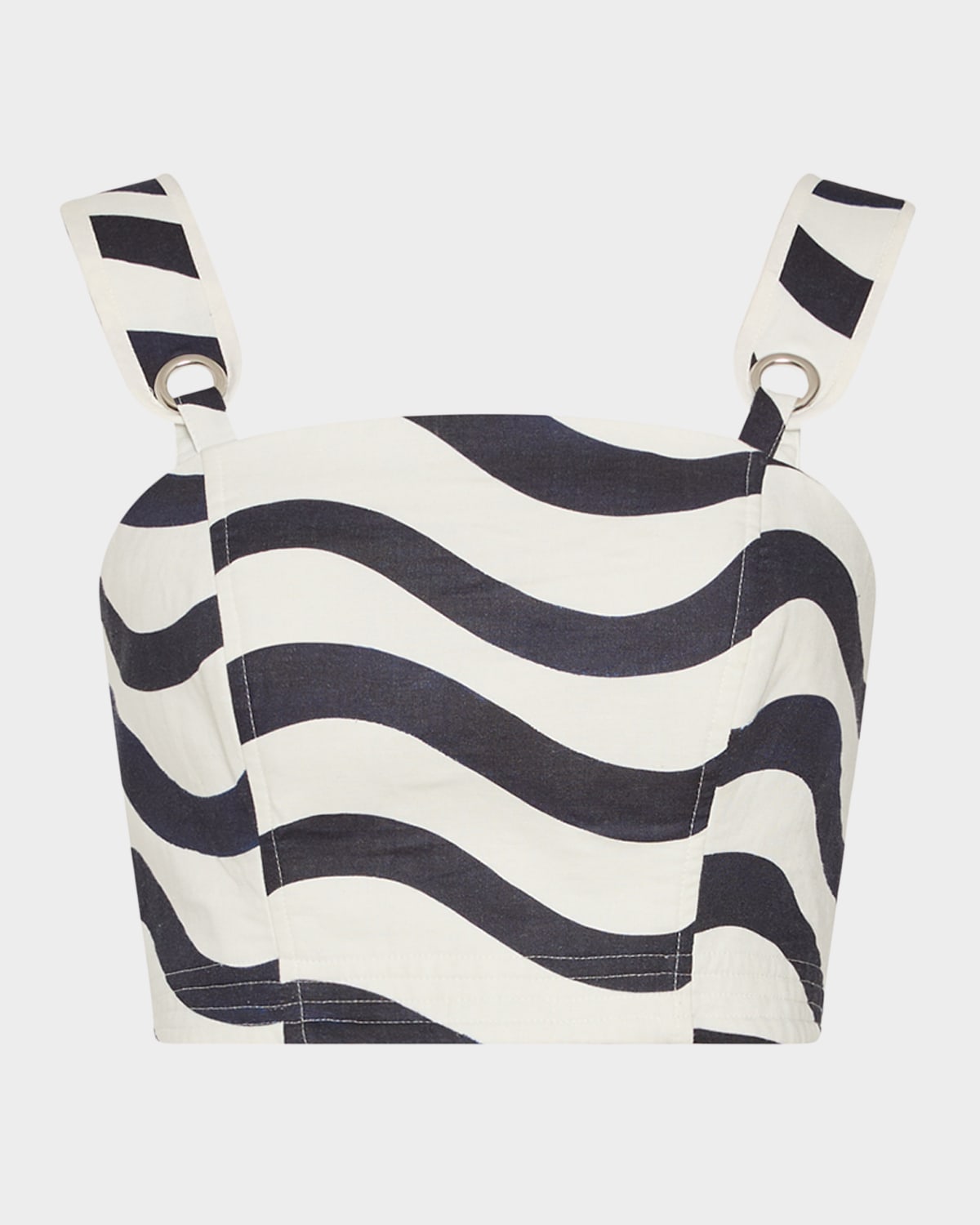 Milly Lenox Wavy Striped Crop Top