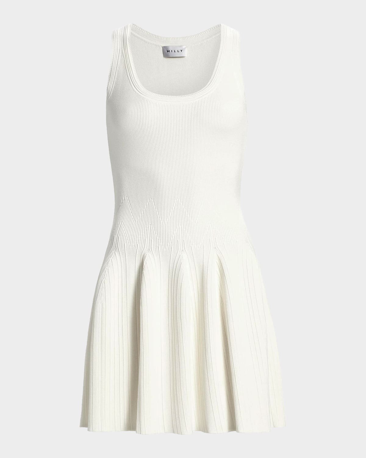 Milly Marea Rib-Knit A-Line Mini Dress