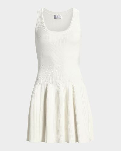 Milly Marea Rib-Knit A-Line Mini Dress